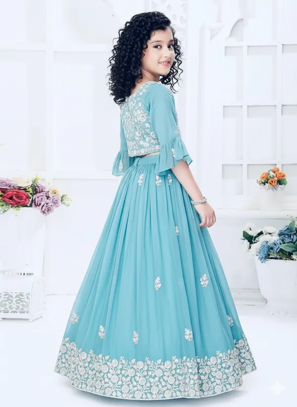 Sky_Blue_Faux_Georgette_Lehenga_Choli_For_Girls