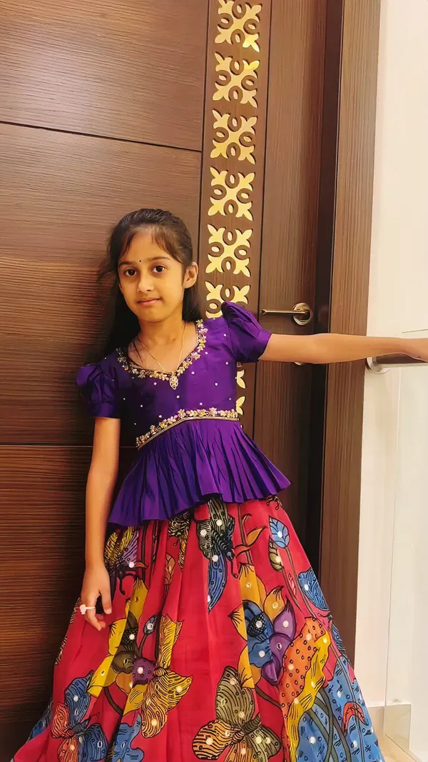 Maroon_Chinon_Silk_With_Hand_Minor_Work_Lehenga_Choli_For_Girls