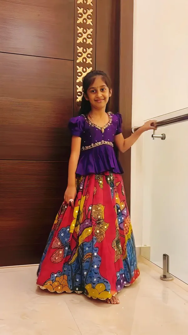 Maroon_Chinon_Silk_With_Hand_Minor_Work_Lehenga_Choli_For_Girls