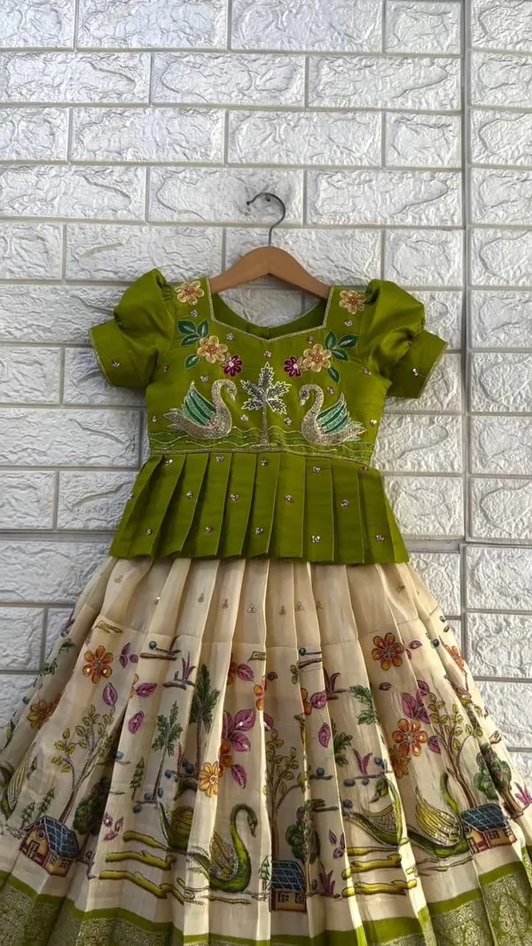 Green_Chinon_Silk_Lehenga_Choli_For_Girls