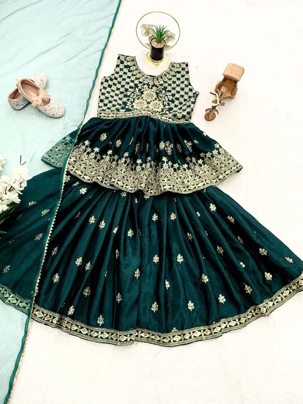 Green_Chinon_Silk_With_Embroidery_Sequence_Work_Palazzo_sets_For_Girls