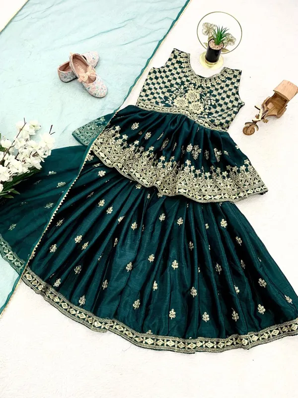 Green_Chinon_Silk_With_Embroidery_Sequence_Work_Palazzo_sets_For_Girls