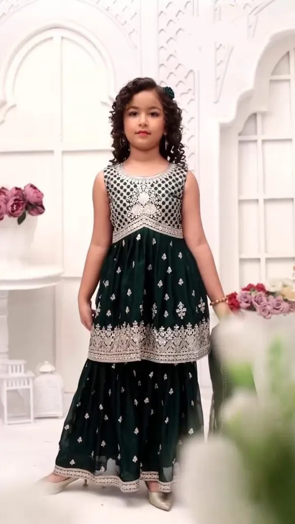 Green_Chinon_Silk_With_Embroidery_Sequence_Work_Palazzo_sets_For_Girls