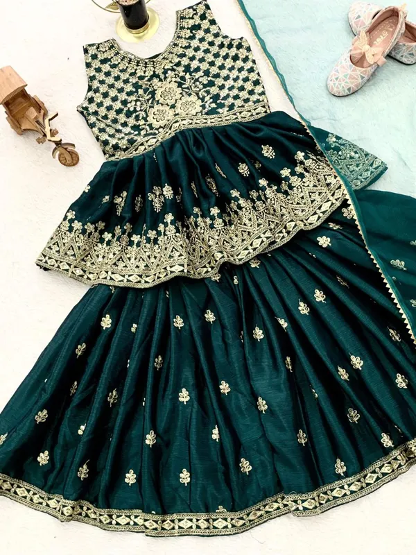 Green_Chinon_Silk_With_Embroidery_Sequence_Work_Palazzo_sets_For_Girls
