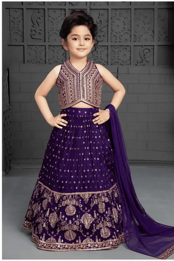 Wine_Premium_Lehenga_&_Chunni_For_Kids
