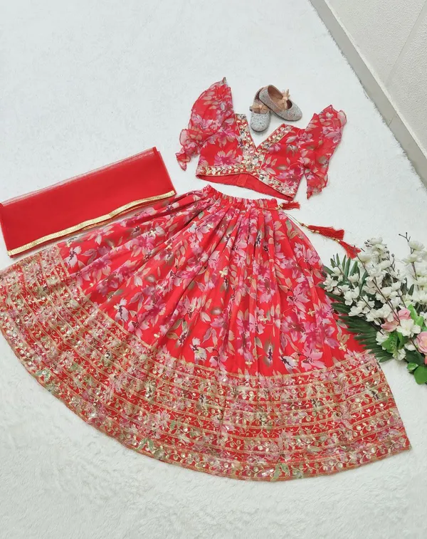 Red_Faux_Georgette_With_Beautiful_Digital_Print_&_Sequins_Embroidered_Work_Lehenga_Choli_For_Girls