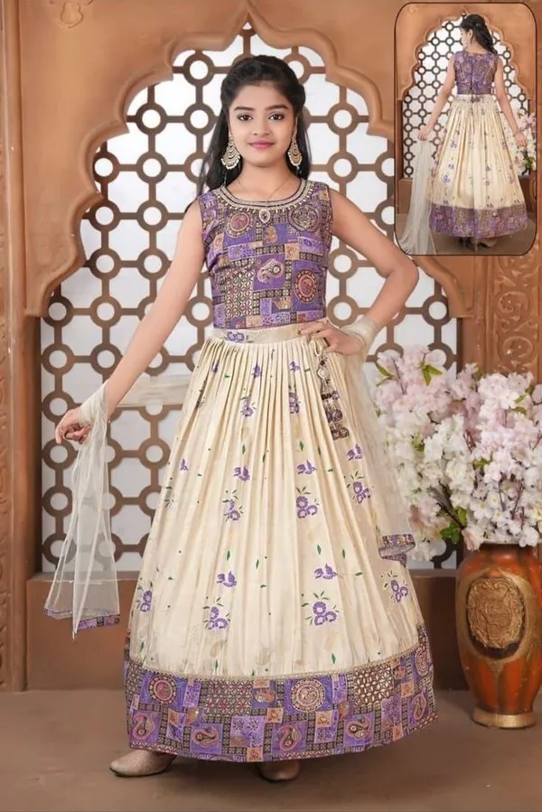 Cream_Chinon_Silk_Soft_Printed_Work_Lehenga_Choli_For_Girls