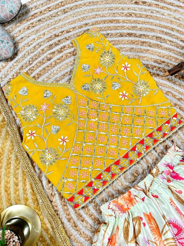 Yellow_Georgette_Lehenga_Choli_For_Girls