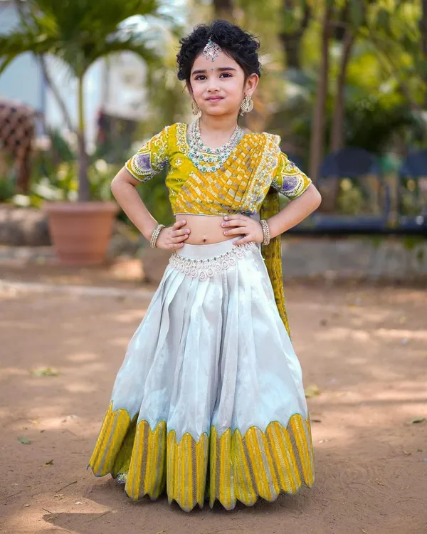 White_Yellow_Heavy_Chelline_With_Embroidered_Sicavs_Cut_Work_Lehenga_Choli_For_Girls