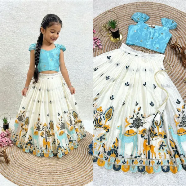 White_Premium_Lehenga_For_Kids