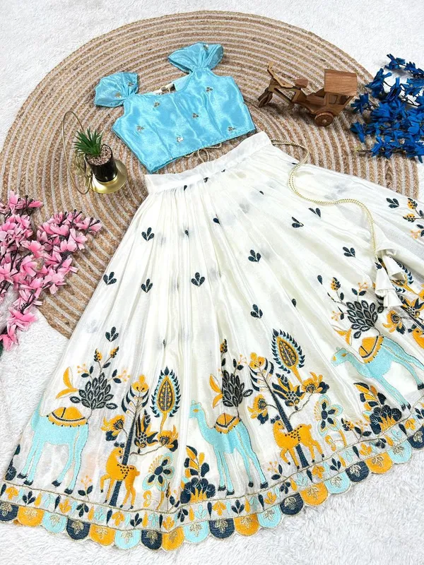 White_Premium_Lehenga_For_Kids