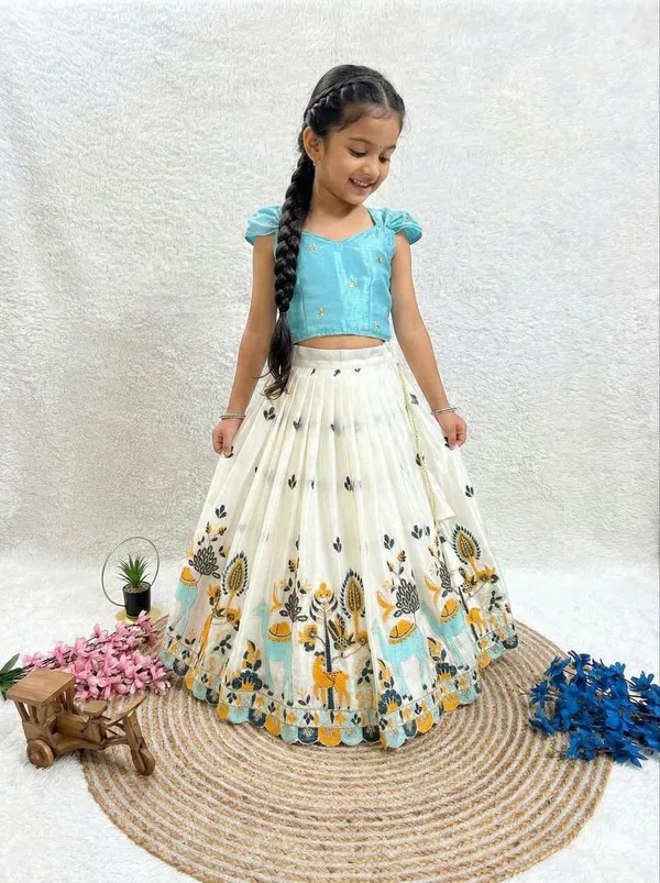 White_Premium_Lehenga_For_Kids