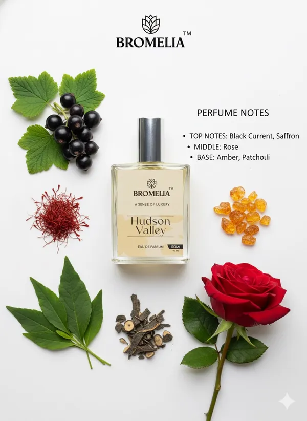 100%_Natural_Bromelia_Hudson_Valley_Eau_De_Parfum_|_Long-Lasting_Unisex_Luxury_Perfume_|_Black_Currant,_Saffron_&_Rose_Notes_|_Amber_&_Patchouli_Base_|_50_Ml