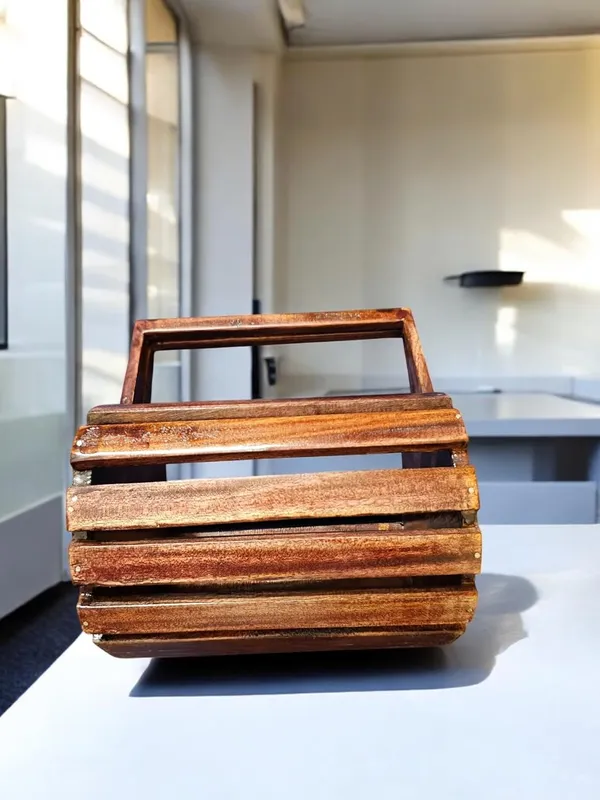 Brown_Rustic_Wooden_Fruit_And_Vegetable_Storage_Basket,_Slatted_Design,_Tabletop