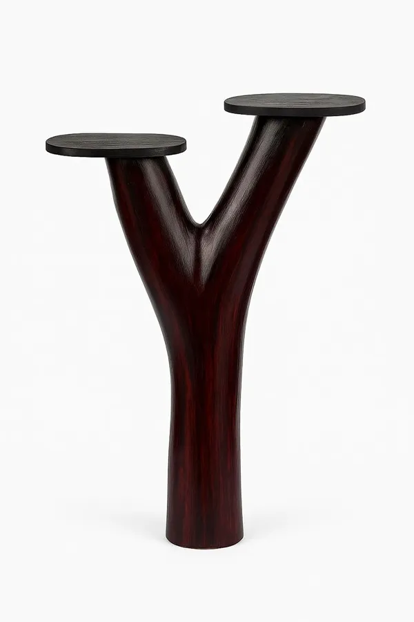 Light_Brown_&_Dark_Brown_Handcrafted_Jackfruit_Wood_Twin_Flower_Vase_Stand_|_Y-Shaped_Solid_Wood_Pedestal_|_Home,_Pooja_&_Living_Room_Decor_|_Eco-Friendly_Wooden_Decor_Stand_(5.6_Kg,_60_Cm_Height)