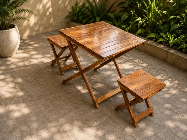 Teak_Wood_Folding_Table_with_2_Folding_Stools_Set