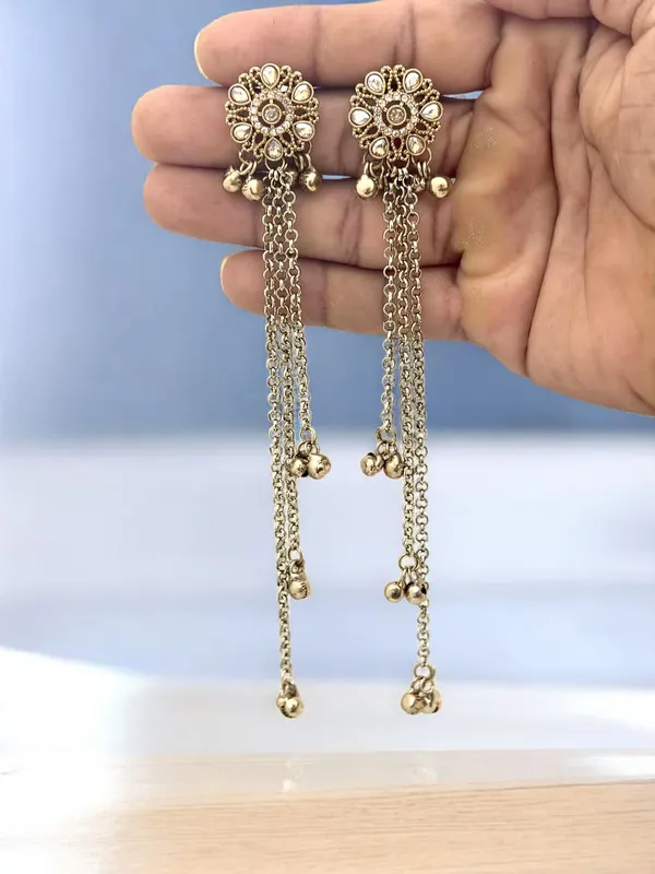Gold-Plated_Kashmiri_Shadow_Stone_&_Ghungroo_Studded_Long_Drop_Earrings