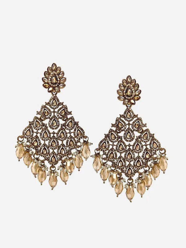 Gold-Plated_Traditional_Kundan_&_Shadow_Stone_Chandelier_Dangle_Earrings_For_Women