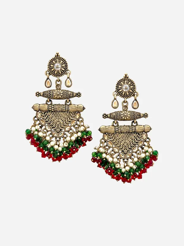 Maroon_Brass_Matt_Toned_Metal_Work_With_Stone_And_Beaded_Long_Earring_For_Women_And_Girls