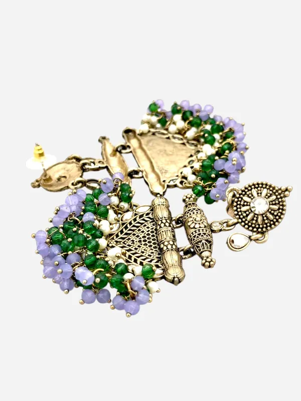Lavender_Brass_Matt_Toned_Metal_Work_With_Stone_And_Beaded_Long_Earring_For_Women_And_Girls