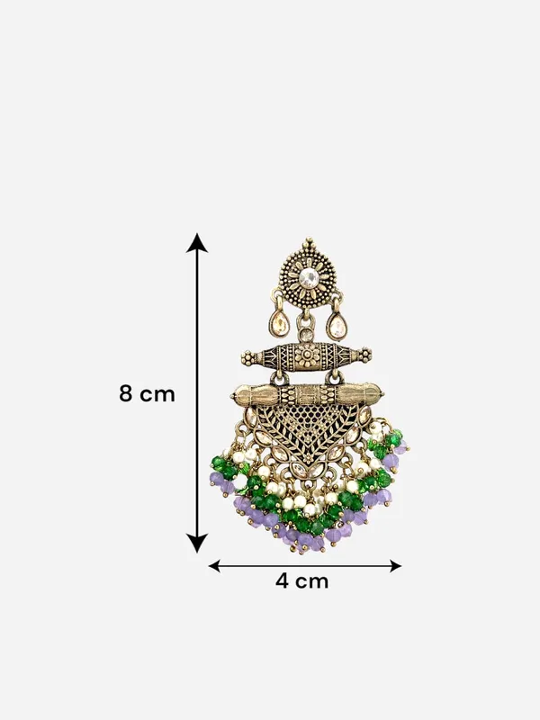 Lavender_Brass_Matt_Toned_Metal_Work_With_Stone_And_Beaded_Long_Earring_For_Women_And_Girls