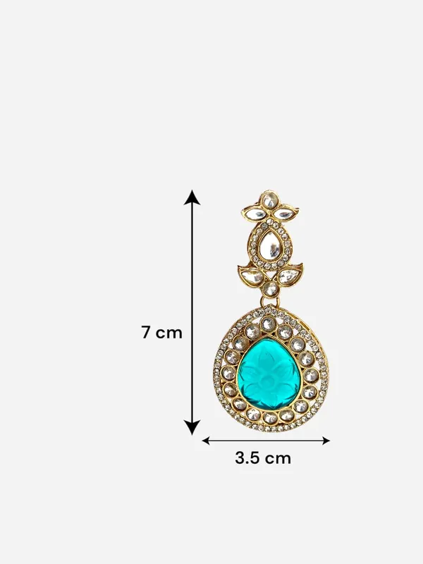Gold_Plated_Big_Carving_Stone_Studded_Peacock_Green_Color_Jewellery_Set_For_Womens