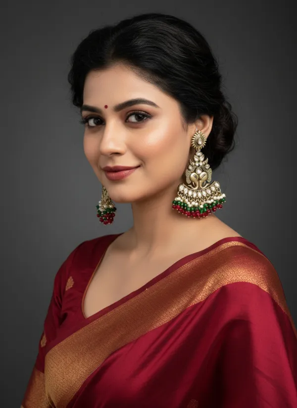 Gold_Matt_Maroon_Toned_With_Fancy_Long_Fitting_Shadow_Stone_Added_Gorgeous_Chandbali_Earings_For_Women_And_Girls