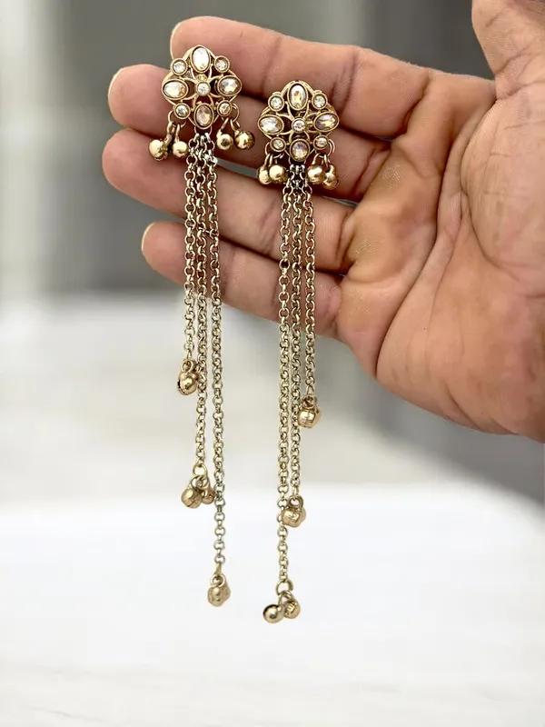 Gold-Plated_Kashmiri_Shadow_Stone_&_Ghungroo_Studded_Long_Drop_Earrings