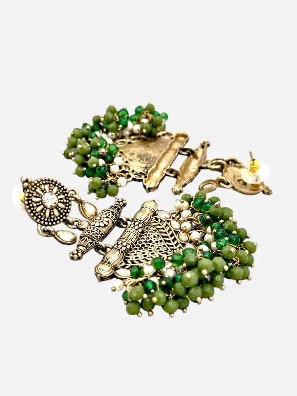 Olive_Brass_Matt_Toned_Metal_Work_With_Stone_And_Beaded_Long_Earring_For_Women_And_Girls