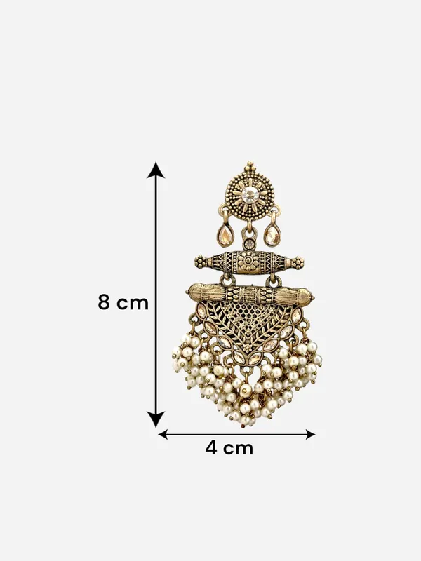 Off_Whitebrass_Matt_Toned_Metal_Work_With_Stone_And_Beaded_Long_Earring_For_Women_And_Girls