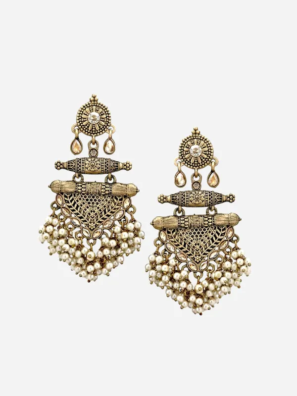 Off_Whitebrass_Matt_Toned_Metal_Work_With_Stone_And_Beaded_Long_Earring_For_Women_And_Girls