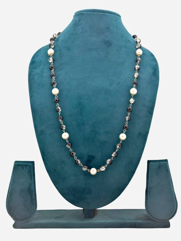 Elegant_Black_Pearl_And_Crystal_Beaded_Necklace_For_Women_And_Girls