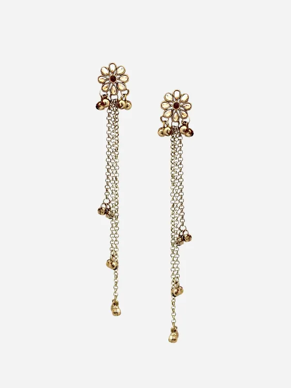 Gold-Plated_Maroon_Kashmiri_Shadow_Stone_&_Ghungroo_Studded_Long_Drop_Earrings