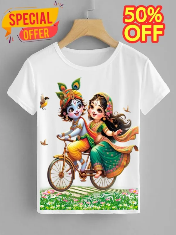 Unisex_White_polyester__New_Trendy_Krishna-Printed_T-Shirts_for_Kids