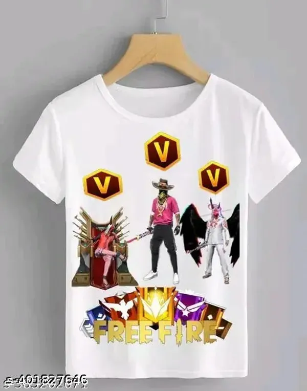Unisex_White_polyester__Free-Fire_Printed_T-Shirts