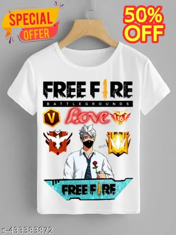 Unisex_White_polyester__Free-Fire_Printed_T-Shirts