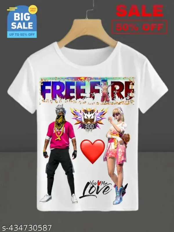 Unisex_White_polyester__Free-Fire_Printed_T-Shirts