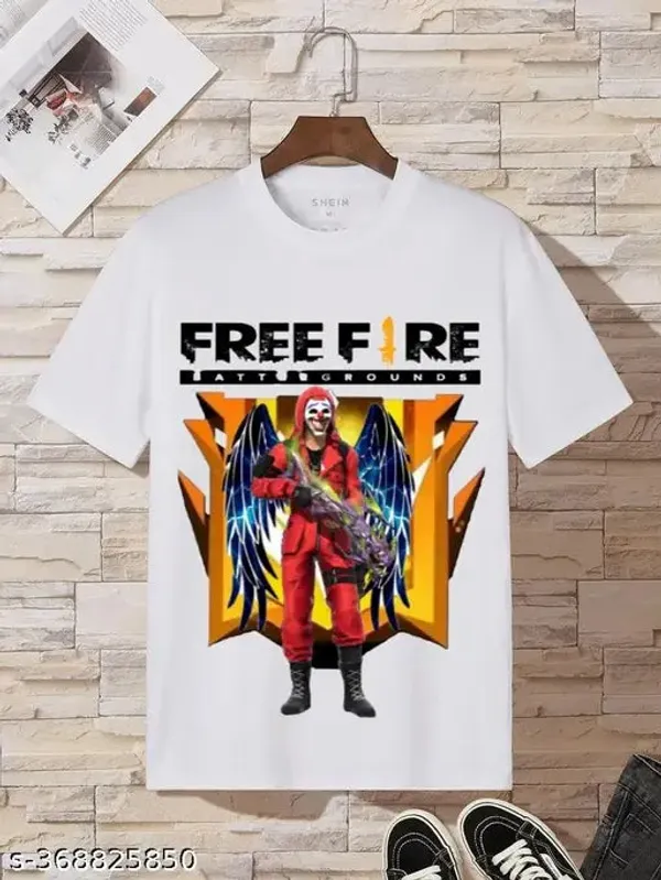 Unisex_White_polyester__Free-Fire_Printed_T-Shirts