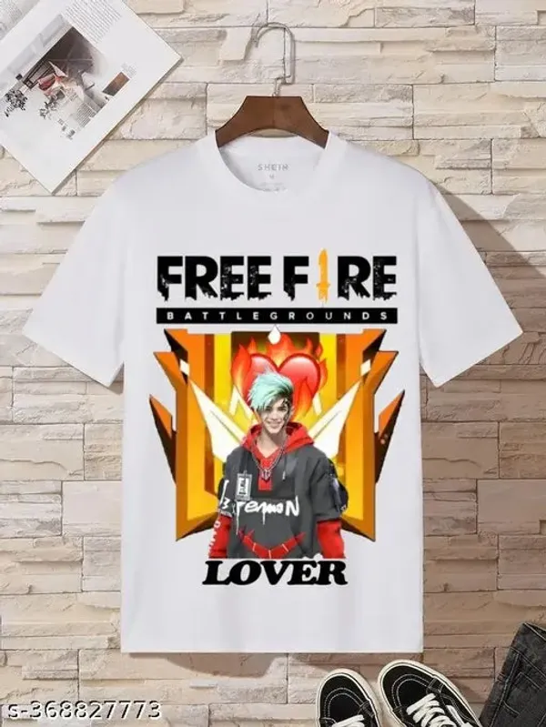 Unisex_White_polyester__Free-Fire_Printed_T-Shirts