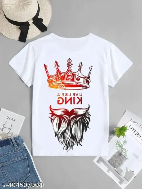 Unisex_White_polyester__King_Printed_T-Shirts