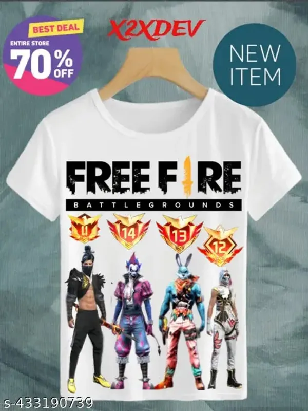 Unisex_White_polyester__Free-Fire_Printed_T-Shirts