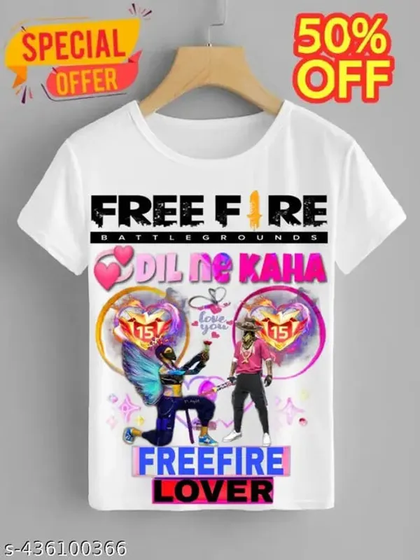 Unisex_White_polyester__Free-Fire_Printed_T_Shirts
