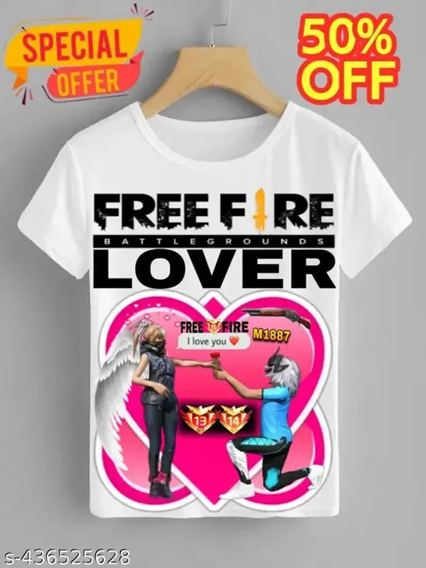 Unisex_White_polyester__Free-Fire_Printed_T-Shirts