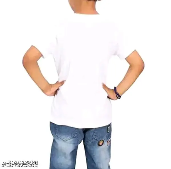 White_Polyester_Krishna_Ji_Short_Sleeve_T-Shirt_For_Kids