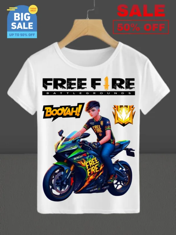 Unisex_White_polyester__Free-Fire_Printed_T-Shirts