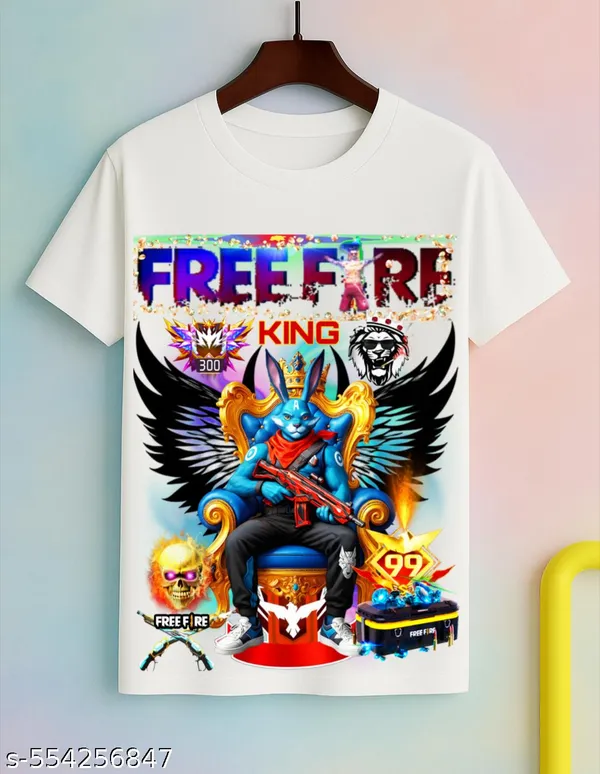 Unisex_White_polyester__Free-Fire_Printed_T-Shirts_for_Kids