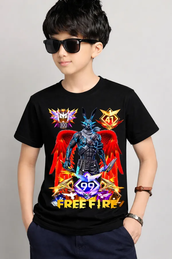 New_Trendy_Free-Fire_black_printed_t_shirts_for_unsex_kids_boys_&_girls