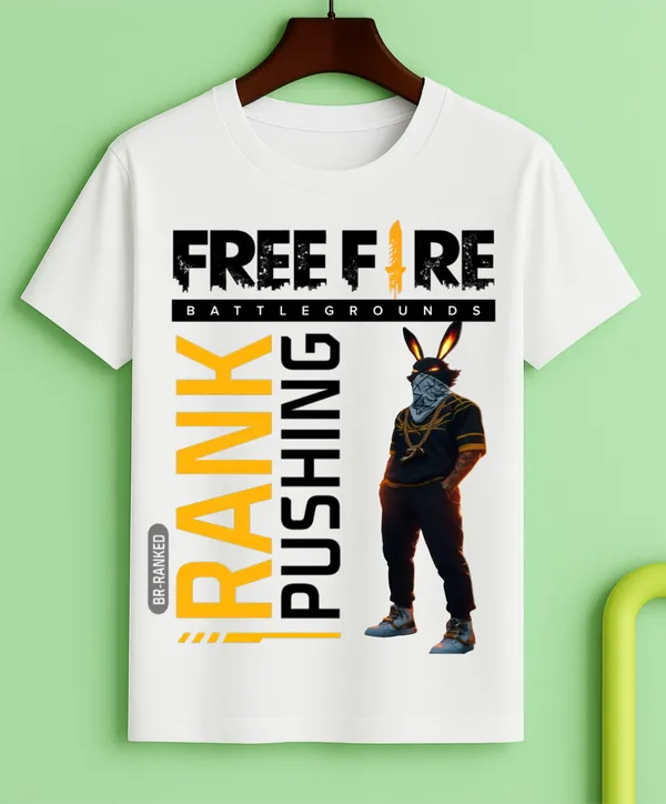 Unisex_White_polyester__New_Trendy_Free-Fire_Printed_T_Shirts