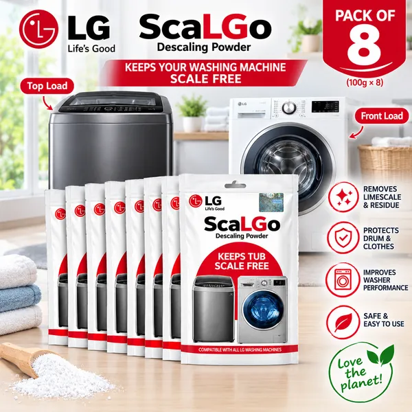 LG_ScaLGo_Descaling_Powder_for_Washing_Machine_|_Removes_Limescale_&_Residue_|_Protects_Drum_&_Improves_Washer_Performance_|_Pack_of_8_(800g_)