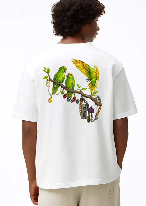Parrots_&_Jewellery_Oversized_T-Shirt_Unisex_Graphic_Tee_|_Streetwear_Fashion